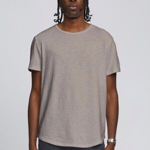 Kuwalla Men's Slub Hi Lo T-Shirt KUL-SHL1385 taupe